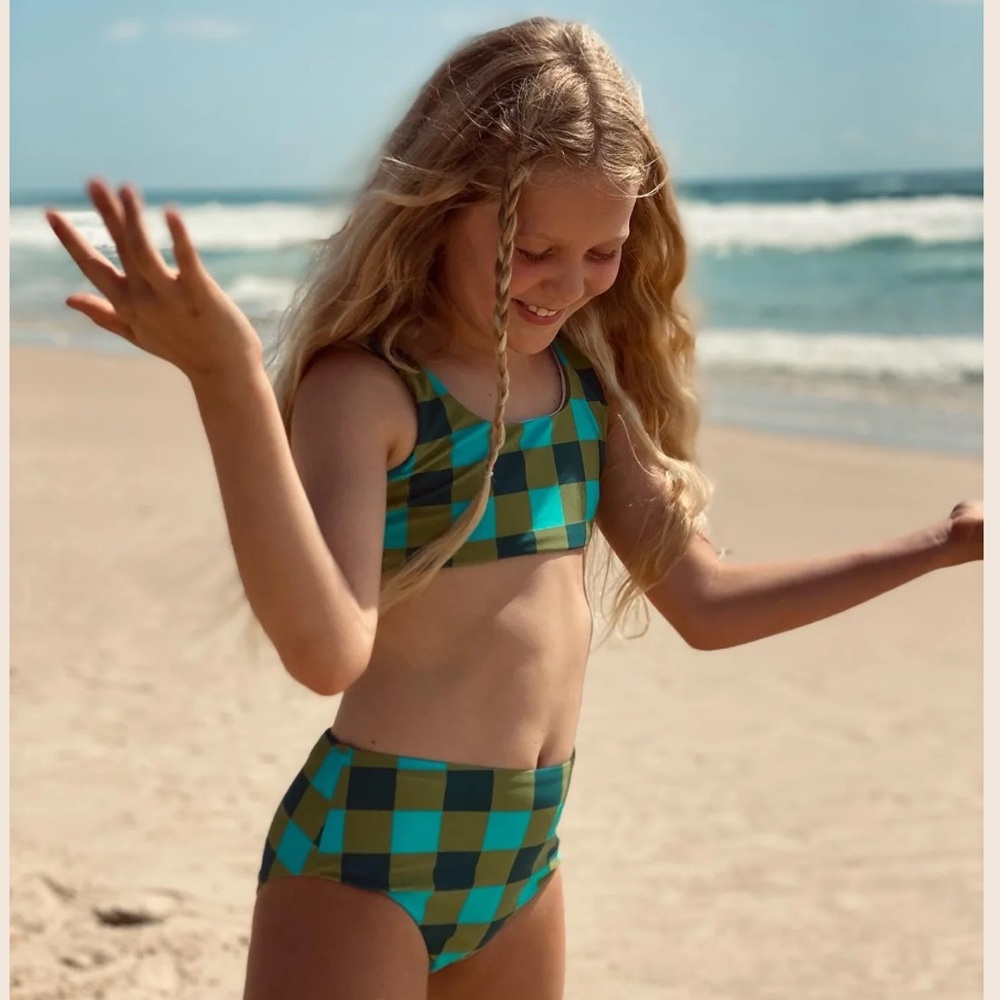 Seaesta Surf Girls' Two-Piece Swimsuit, Moss,  Size 6-7